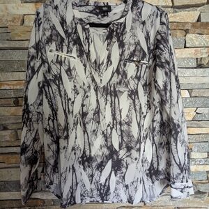 Missoni for Target Black and White Graphic Long Sleeve Blouse